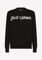 Dolce 
Gabbana Logo Print Wool Sweater GXN46Z JCVB2 N0000 Black