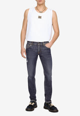 Dolce 
Gabbana Skinny Jeans with Abrasions Blue GY07LD G8FR9 S9001