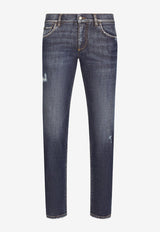 Dolce 
Gabbana Skinny Jeans with Abrasions Blue GY07LD G8FR9 S9001