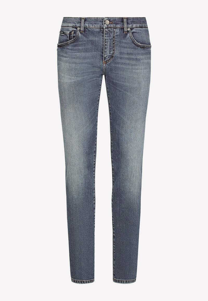 Dolce 
Gabbana Slim Jeans with Whiskering GY07LD G8HB3 S9001 Blue