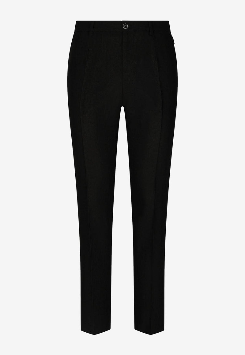 Dolce 
Gabbana Linen Tailored Pants Black GY6IET FU4LF N0000