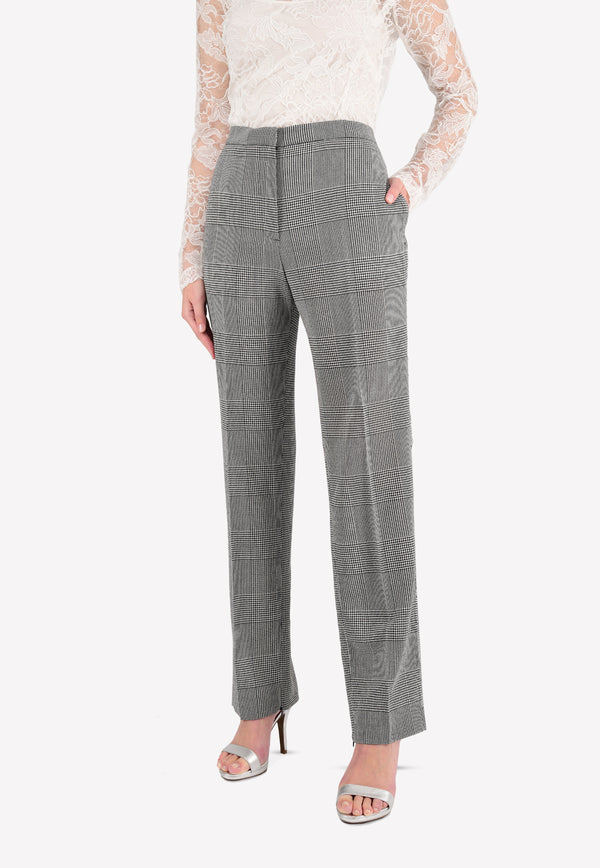 Checkered High-Waist Pants