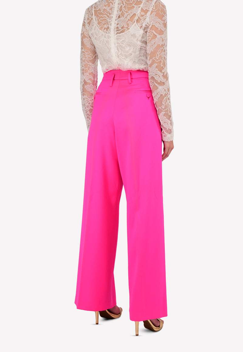 High-Waist Pleated Wide-Leg Pants