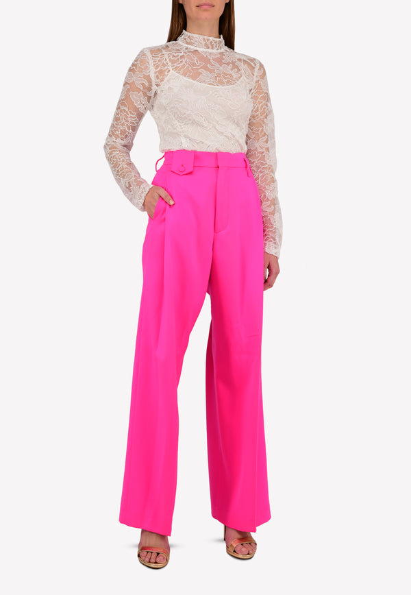 High-Waist Pleated Wide-Leg Pants