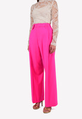 High-Waist Pleated Wide-Leg Pants