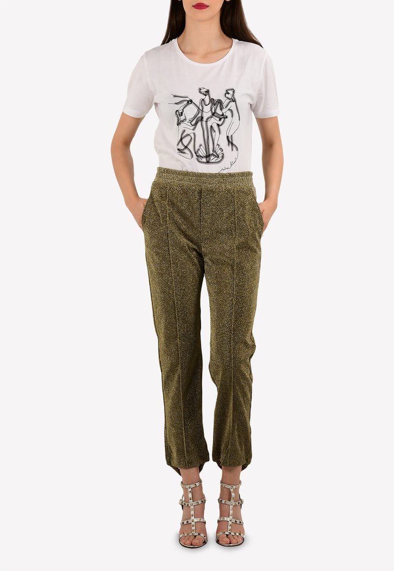 Lurex Dele Stirrup Track Pants