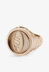 Intisars Me Oh Me Sparkly Pearly White 18K Rose Gold Diamond Ring White