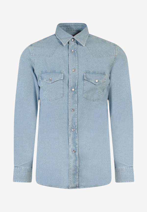 Tom Ford Classic Denim Shirt Light Blue HDS001-FMC032S23 HB308