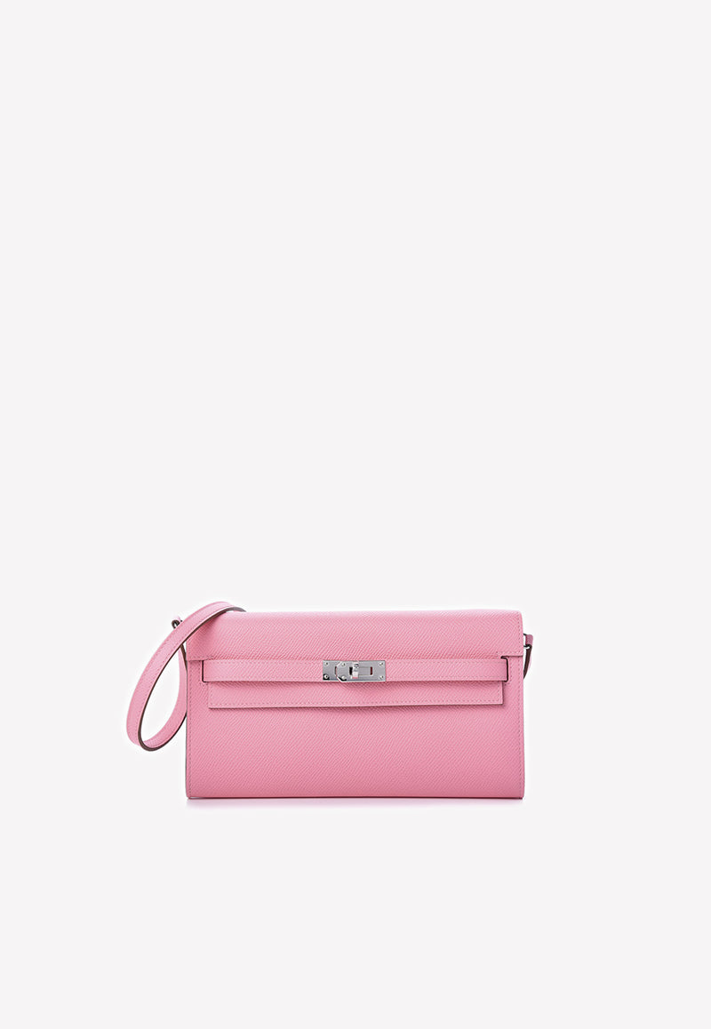 Kelly To Go Wallet in Rose Confetti Epsom with Palladium Hardware