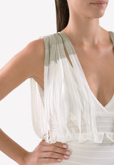 Herve Leger White Kym Sleeveless Fringed Dress HUH62L71