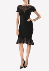 Herve Leger Orianna Lace Trimmed Bandage Dress FPE67K29 Black