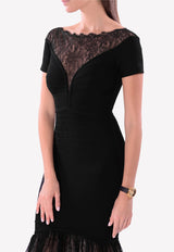 Herve Leger Orianna Lace Trimmed Bandage Dress FPE67K29 Black