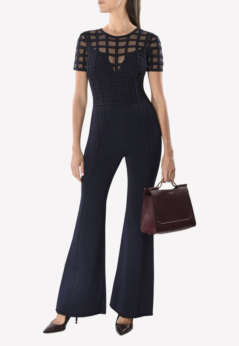 Herve Leger Marianna Caged Jumpsuit HWL9D619 Blue