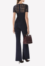 Herve Leger Marianna Caged Jumpsuit HWL9D619 Blue