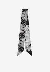 Versace Silver Baroque Silk Scarf Tie Monochrome IBA0005 1A04532 5B040