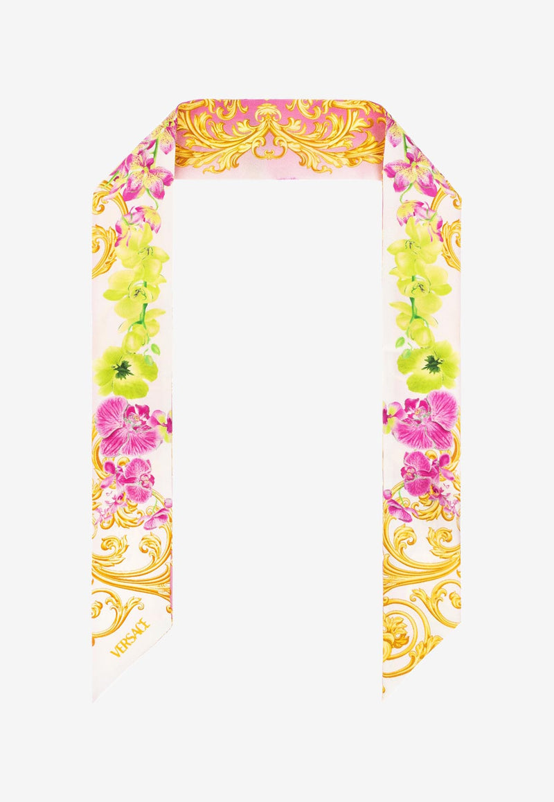 Versace Floral Print Silk Scarf IBA0005 1A06726 5W020 Multicolor