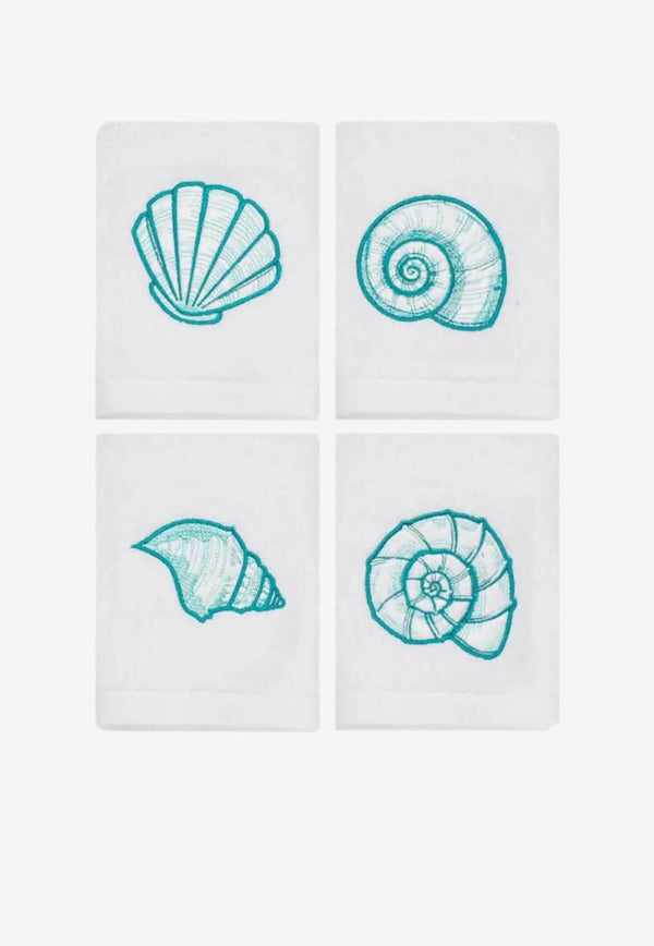 Stitch Jo Shells 
More Hand Towels - Set of 4 Turquoise OB8007ST