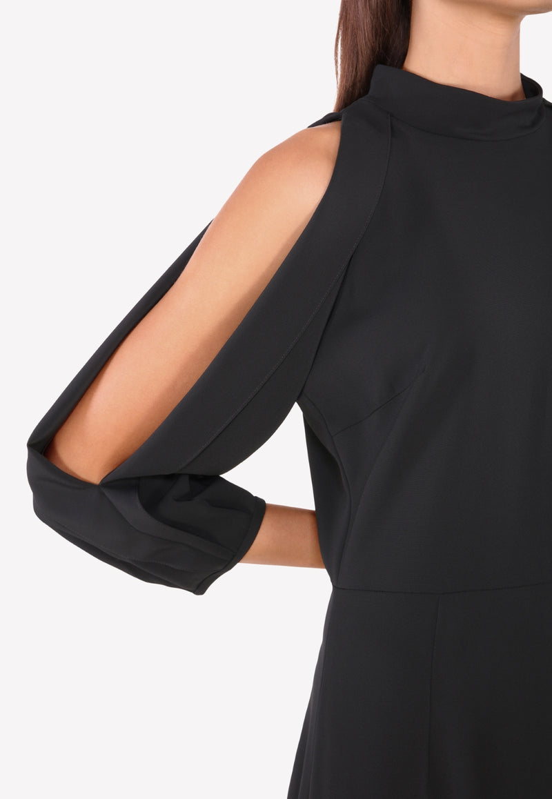 Cushnie et Ochs Black Cold-Shoulder Pencil Dress 11734305-BLK