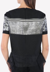 Bibhu Mohapatra Foil-print Contrast Top BM22-04-1783B Black