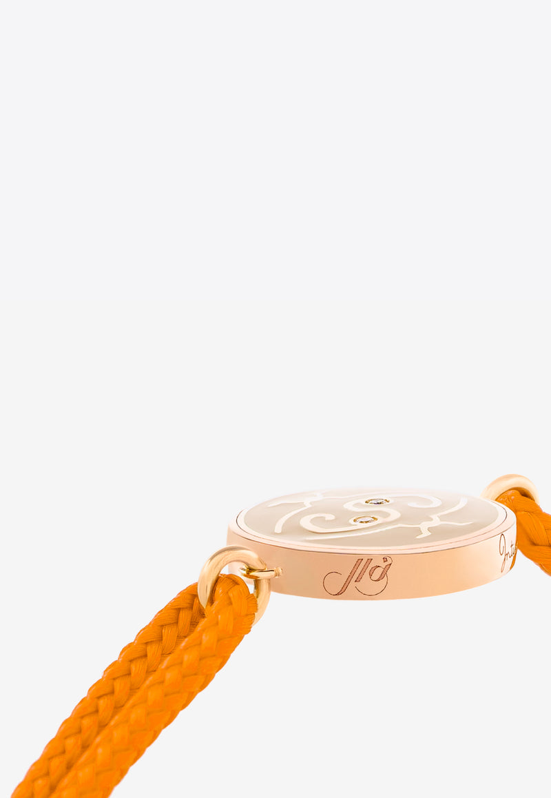 Nawal 
Tender Loving Care
 Cord Bracelet in 18-karat Rose Gold and White Diamonds