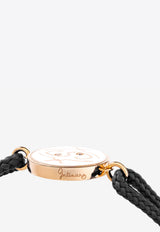 Nawal 
You Are My Sun and Moon
 Cord Bracelet in 18-karat Rose Gold and White Diamonds