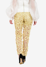 Irene Luft Yellow Enchanted 3D Floral Pants SSD17-PA07-YELLOW