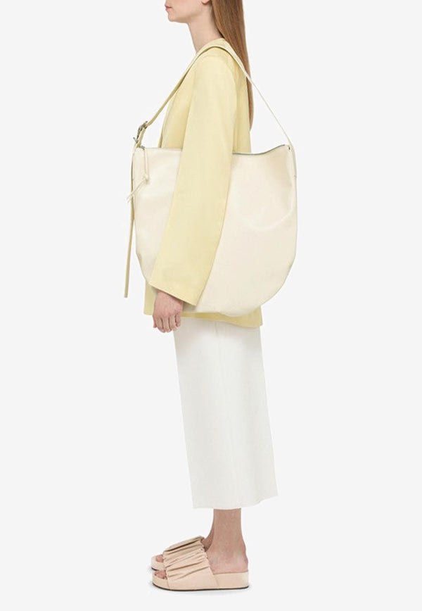 Jil Sander Large Shoulder Bag in Calf Leather White J08ZH0004P5672/M_JILSA-106