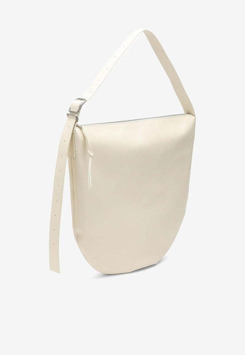 Jil Sander Large Shoulder Bag in Calf Leather White J08ZH0004P5672/M_JILSA-106