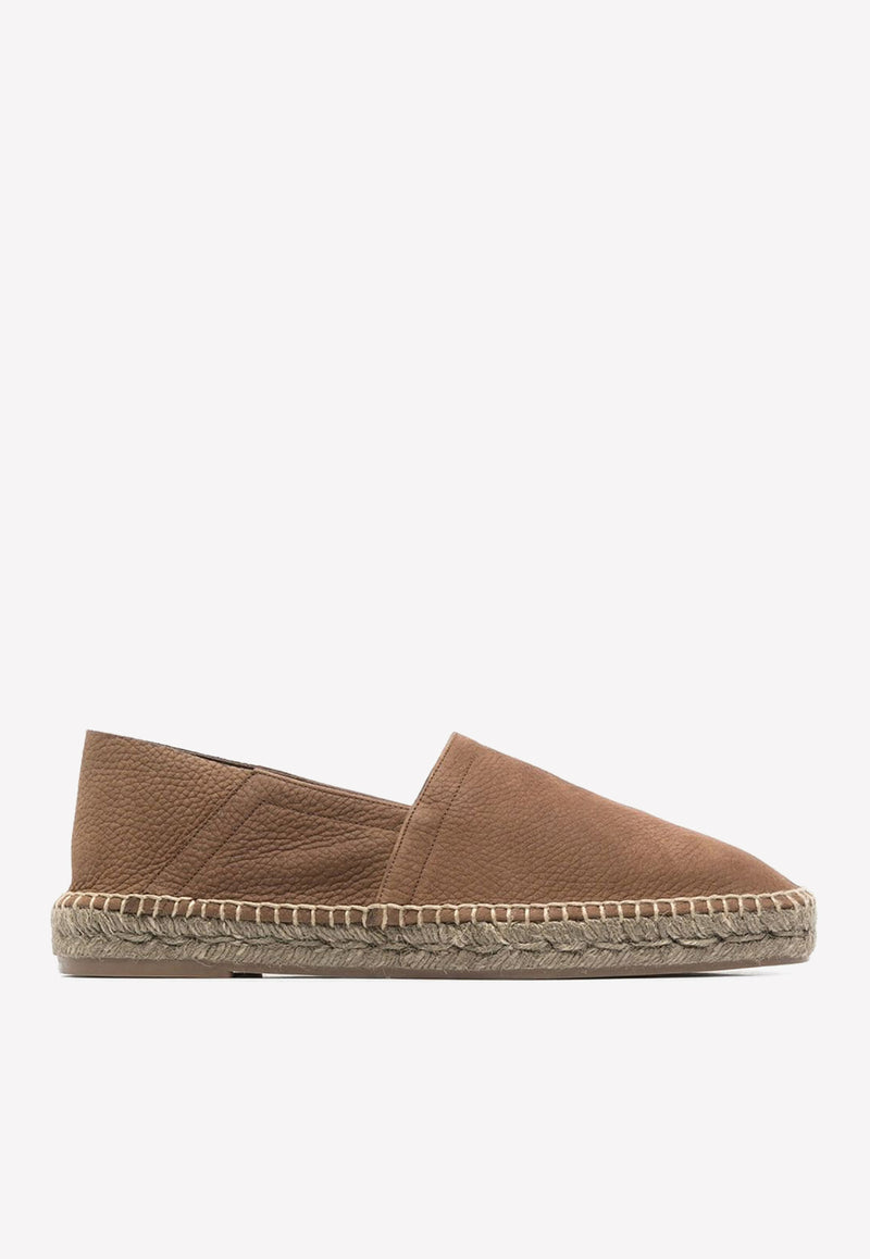 Tom Ford Logo Leather Espadrilles J1165-LCL251N 3BB03 Brown