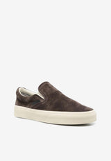 Tom Ford Slip-On Suede Sneakers Brown J1368-LCL123N 3BW03