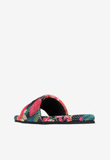 Tom Ford Mesh Printed Slides J1376-INE001N 1R035 Multicolor