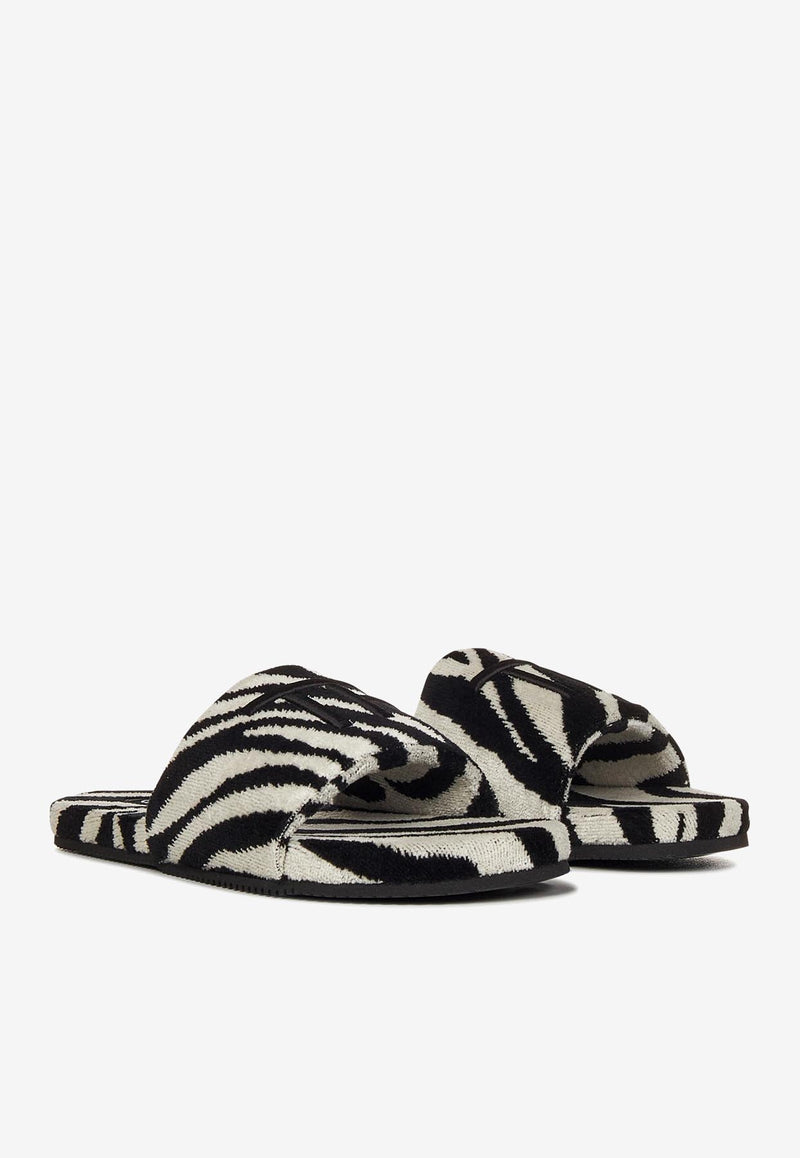 Tom Ford Zebra Print Slippers Monochrome J1376-TJA001N 3WN02