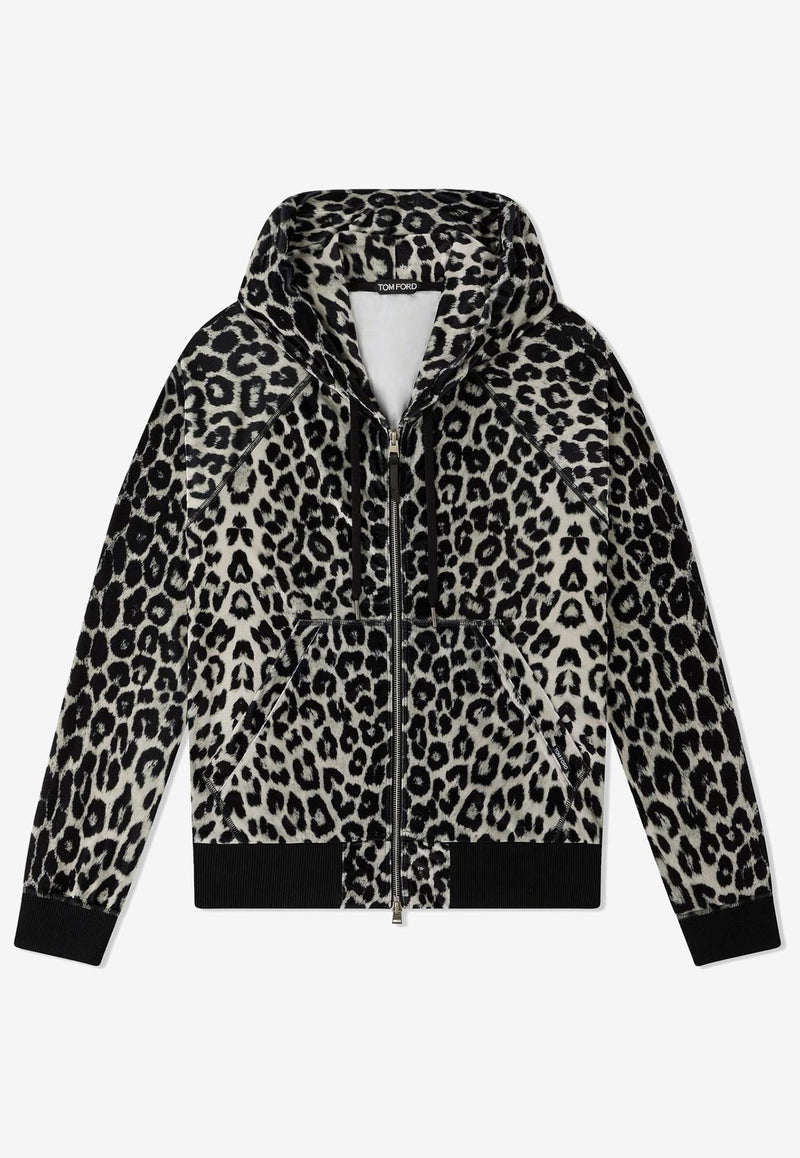 Tom Ford Leopard Print Zip-Up Hoodie JDL006-JMN003S23 XLBJB Multicolor