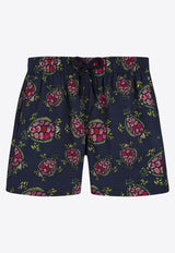 Vilebrequin Boys Jirise Provencal Turtles Swim Shorts JIIU3F22-390 Navy