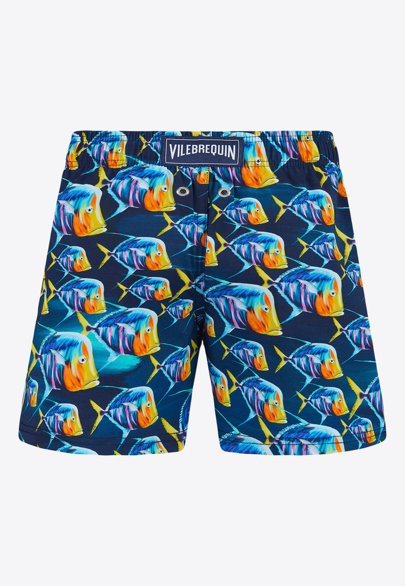 Vilebrequin Boys Joris Piranhas Print Swim Shorts JOIU3F17-390 Multicolor