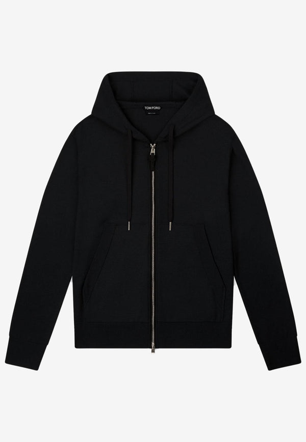 Tom Ford Zip-Up Hoodie in Merino Wool KDL001-YMW001S23 LB999 Black