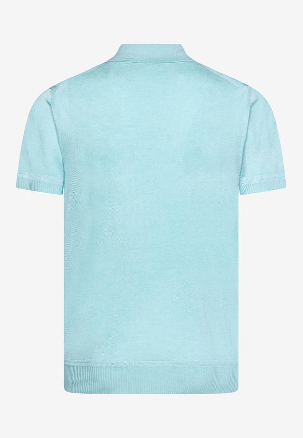 Tom Ford Tennis Pique Polo T-shirt Light Blue KPS005-YMV004S23 HB050