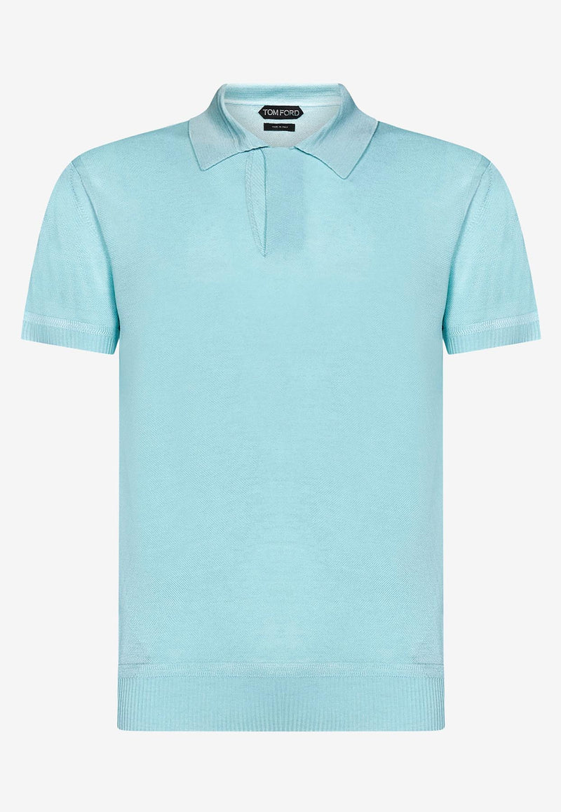 Tom Ford Tennis Pique Polo T-shirt Light Blue KPS005-YMV004S23 HB050