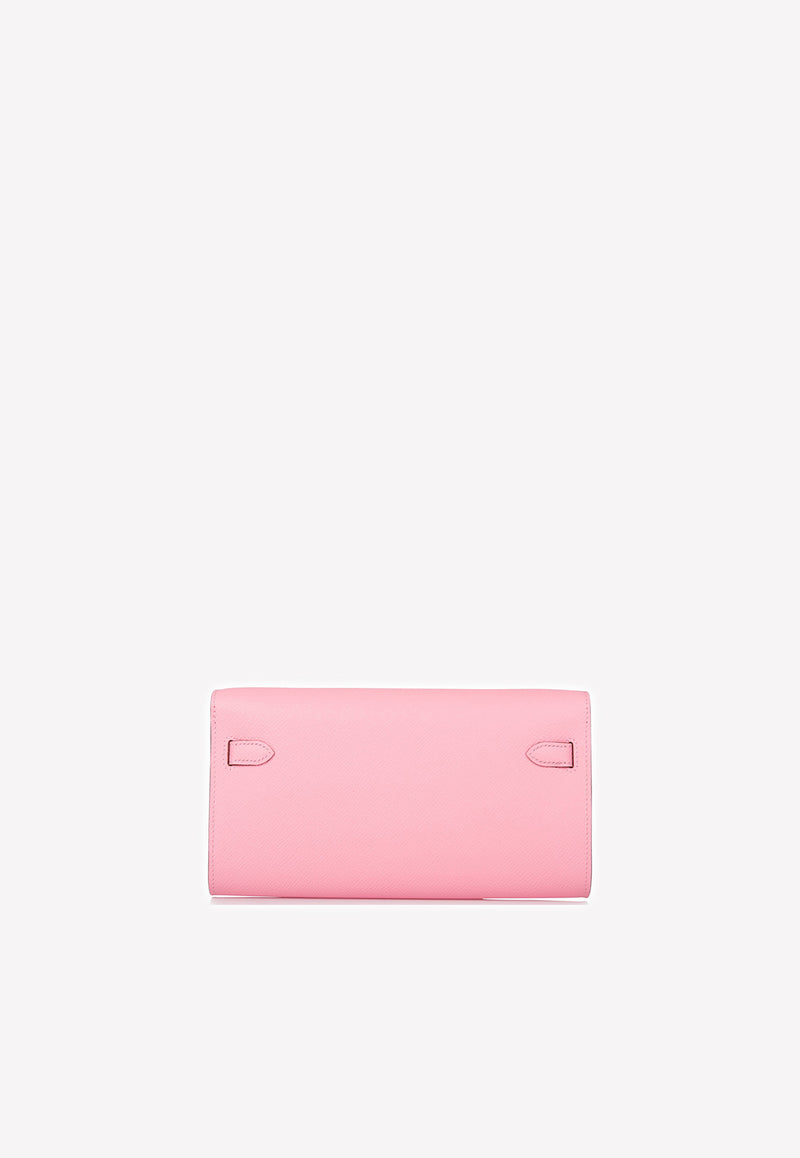 Kelly To Go Wallet in Rose Confetti Epsom with Palladium Hardware