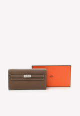 Kelly To Go Wallet in Etoupe Epsom with Palladium Hardware