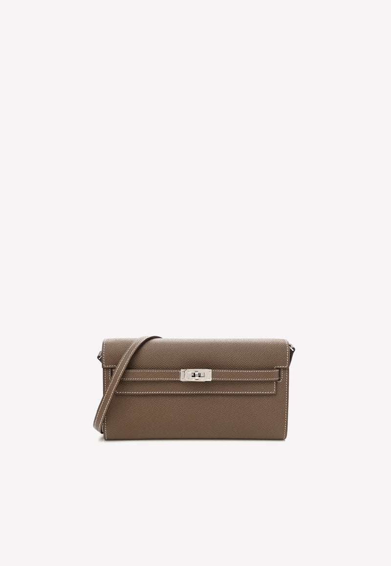 Kelly To Go Wallet in Etoupe Epsom with Palladium Hardware