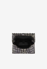 Tom Ford Mini Top Handle Bag in Metallic Croc Embossed Leather L1487-LGO043R 3GN07 Silver