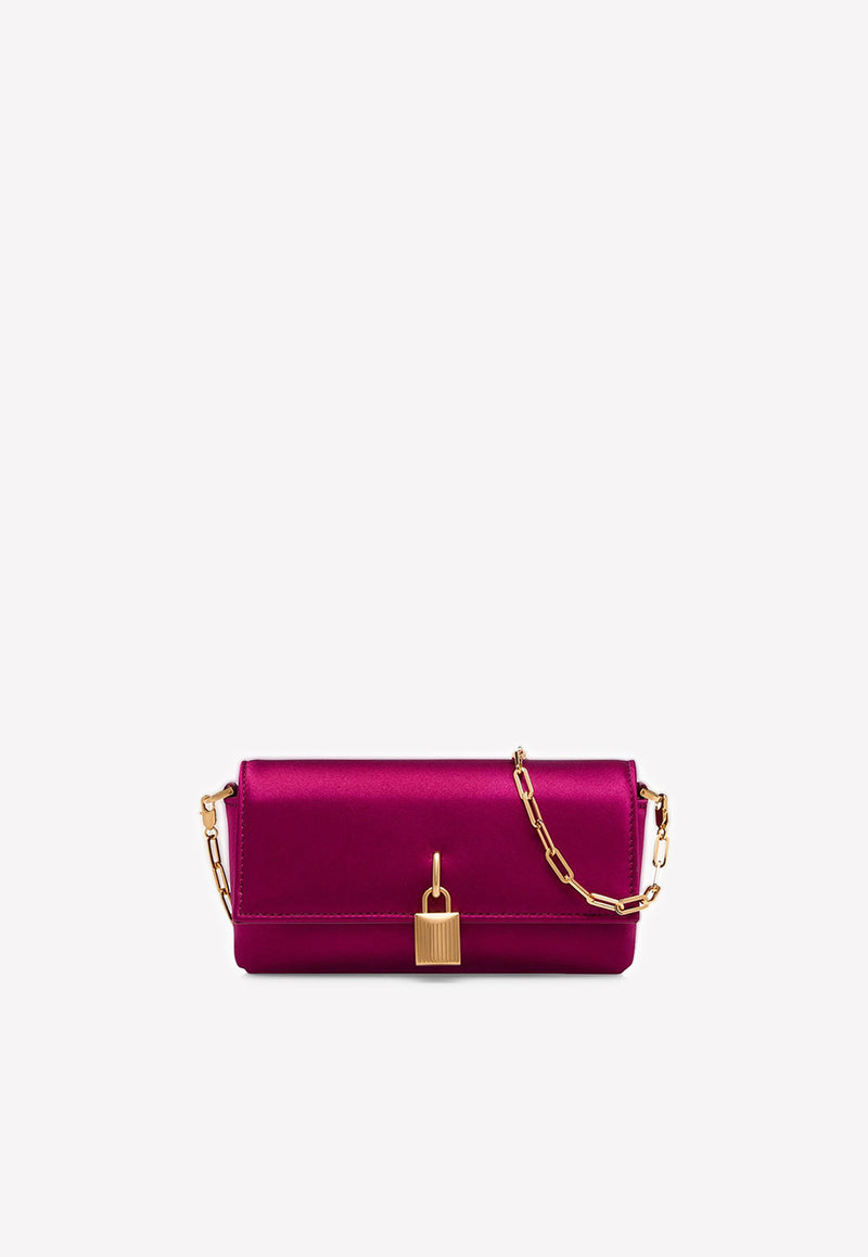 Satin Padlock Clutch Bag Bordeaux L1591T-TSA001 U3006