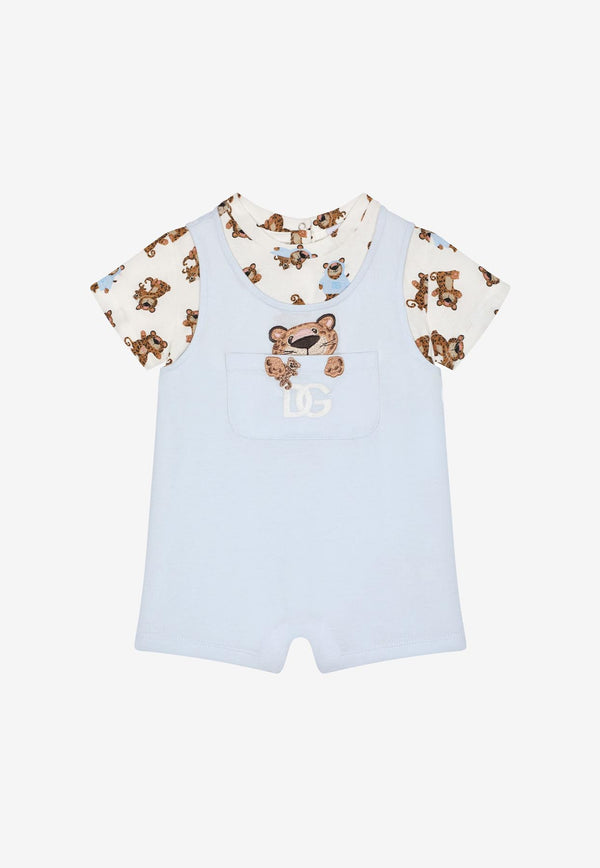 Dolce 
Gabbana Kids Baby Boys Leopard-Print Jersey Onesie Multicolor L1JO4X G7G3S HAYFC