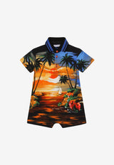 Dolce 
Gabbana Kids Boys Piqué Onesie with Hawaiian Print Multicolor L1JO5E G7I6B HH4JK