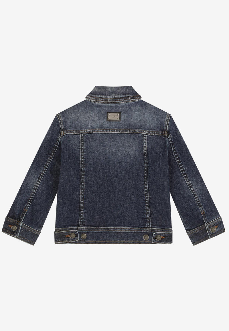 Dolce 
Gabbana Kids Boys Buttoned Denim Jacket Denim L41B95 LDB06 B9110