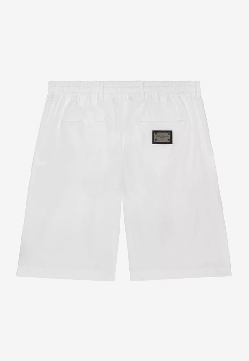 Dolce 
Gabbana Kids Boys Logo Plaque Shorts White L42Q95 FUFIP W0800