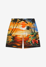 Dolce 
Gabbana Kids Boys Hawaiian Print Bermuda Shorts Multicolor L43Q08 G7H0O HH4JK