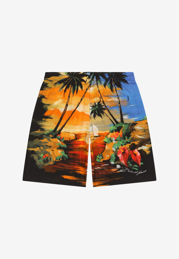 Dolce 
Gabbana Kids Boys Hawaiian Print Bermuda Shorts Multicolor L43Q08 G7H0O HH4JK