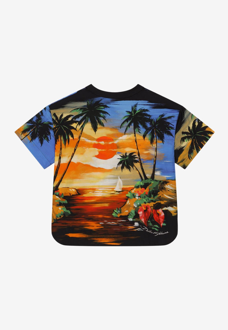 Dolce 
Gabbana Kids Boys Hawaiian Print T-shirt Multicolor L43S68 G7H0O HH4JK